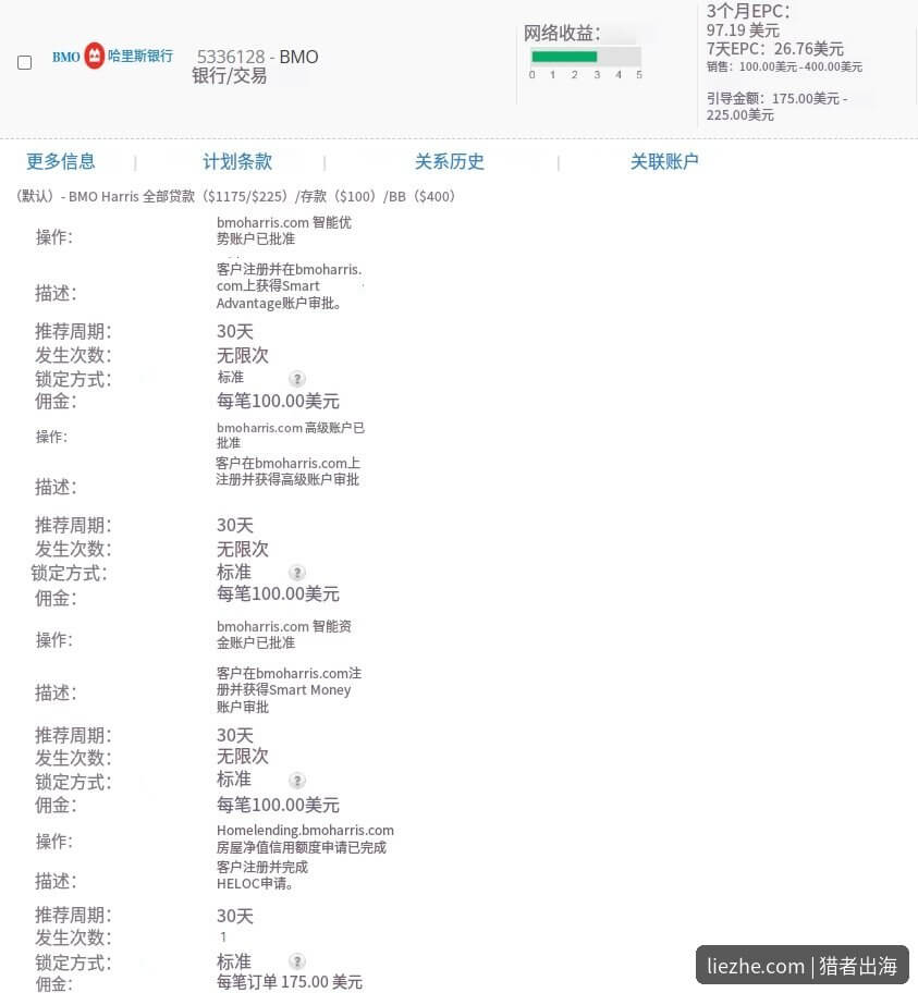 BMO银行联盟一笔订单175美元的高额佣金