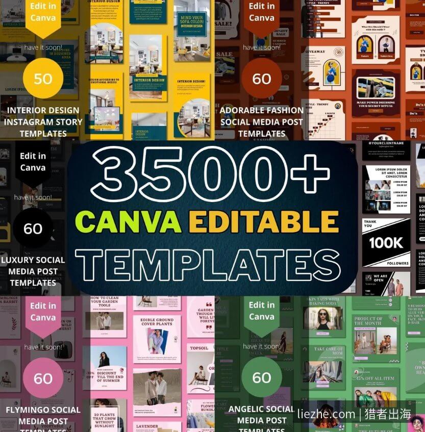 Creative Market 3500+ Canva社交媒体模板合集