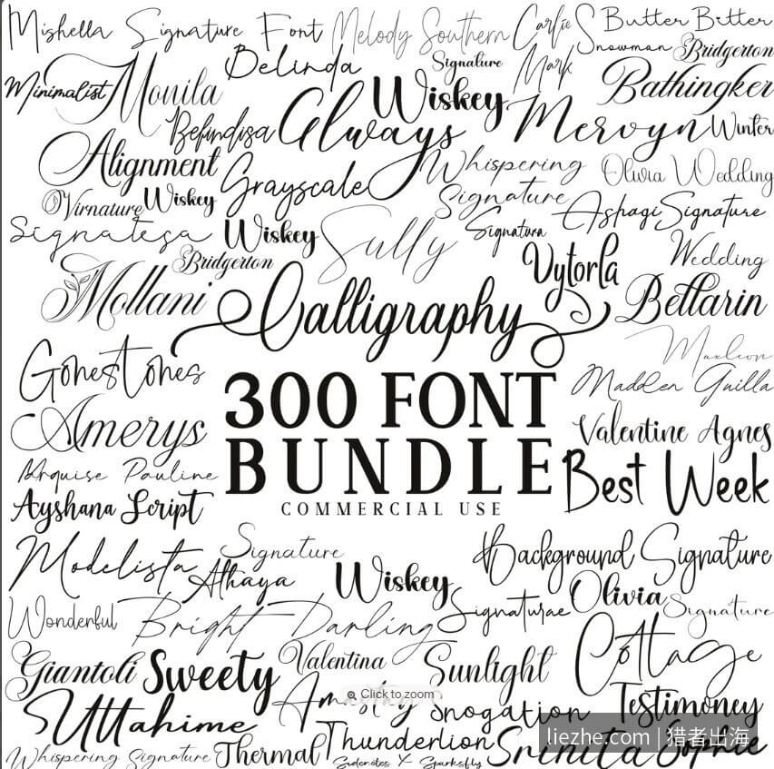 Creative Market 300字体合集Font Bundle