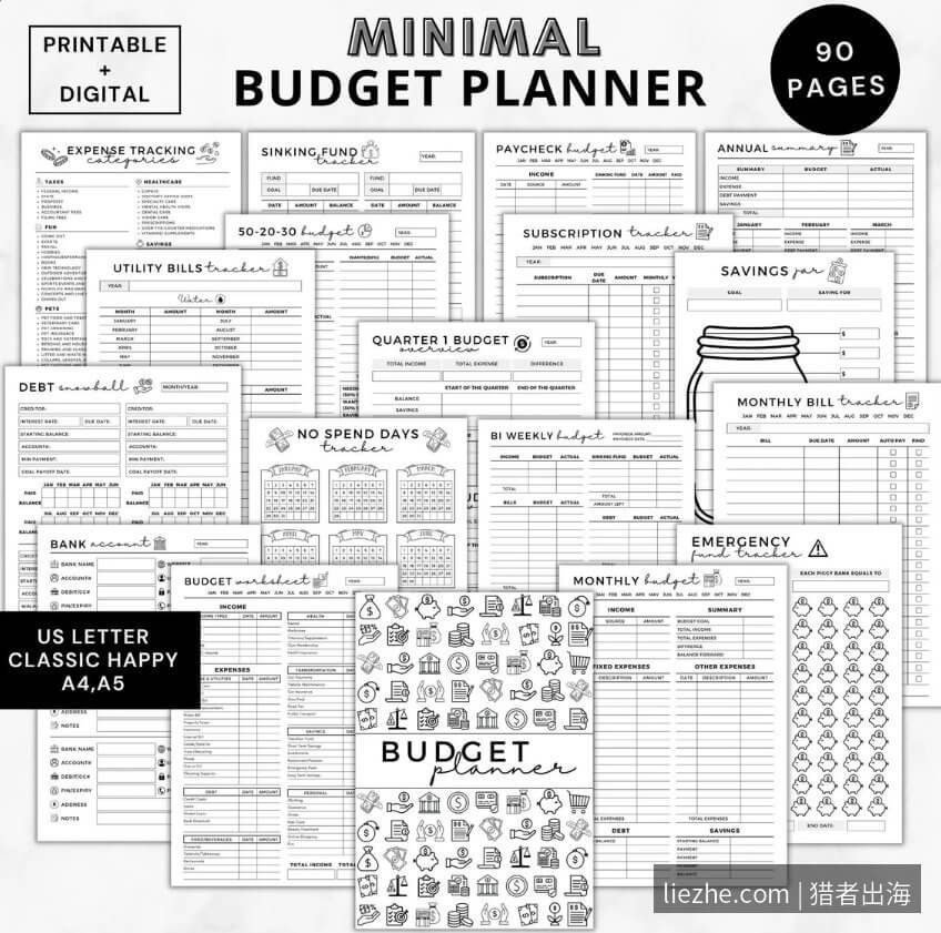 Creative Market可打印预算手册Printable Planner合集