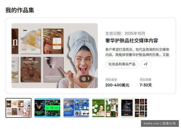 Fiverr社交媒体经理高评分作品集示例参考