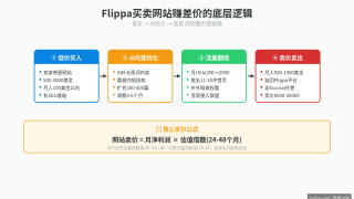 Flippa买网站赚钱:如何在Flippa上买便宜网站AI翻倍卖
