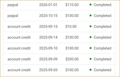 联盟营销PayPal收款记录