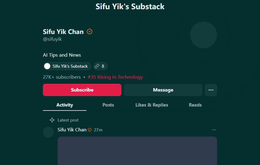 Substack Newsletter平台27K付费订阅账号截图