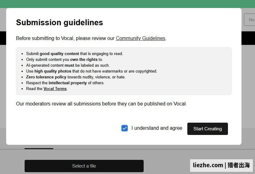 Vocal Media发布文章前的提交规则Submission guidelines