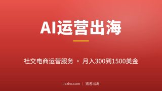 AI社交电商运营服务出海赚钱：0基础新手怎么从300美金接到1500美金月