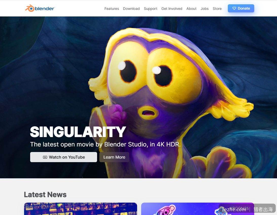 Blender免费3D建模软件官网下载页面
