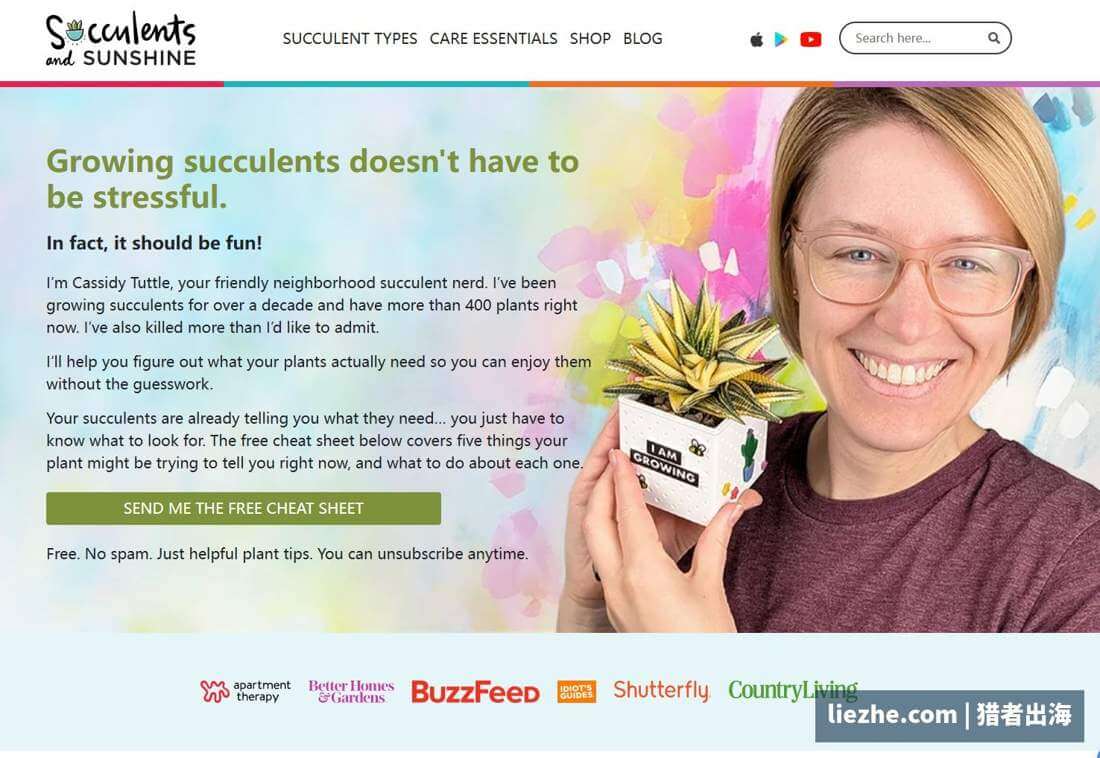 多肉植物站succulentsandsunshine首页站长真人出镜