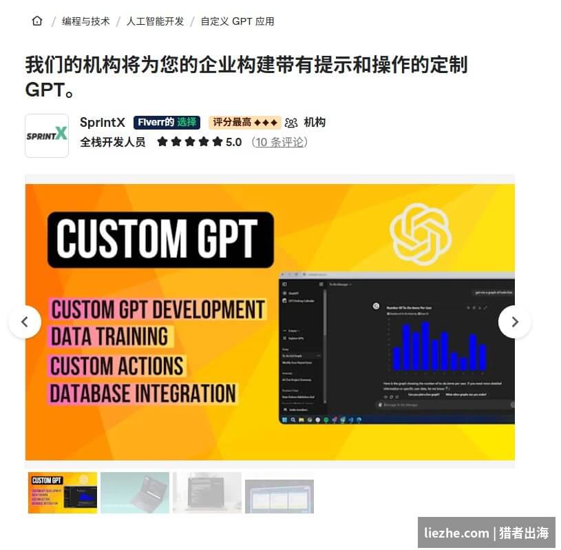 Fiverr上定制GPT代做服务案例：企业级Custom GPT开发