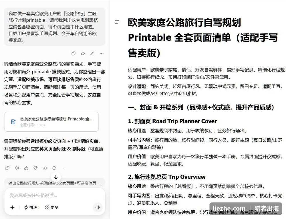 AI生成的公路旅行printable全套页面清单