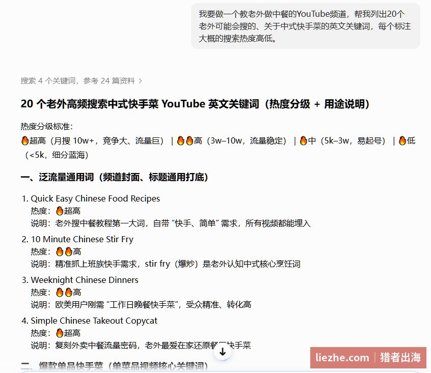 用ChatGPT列出老外搜的中式快手菜英文关键词