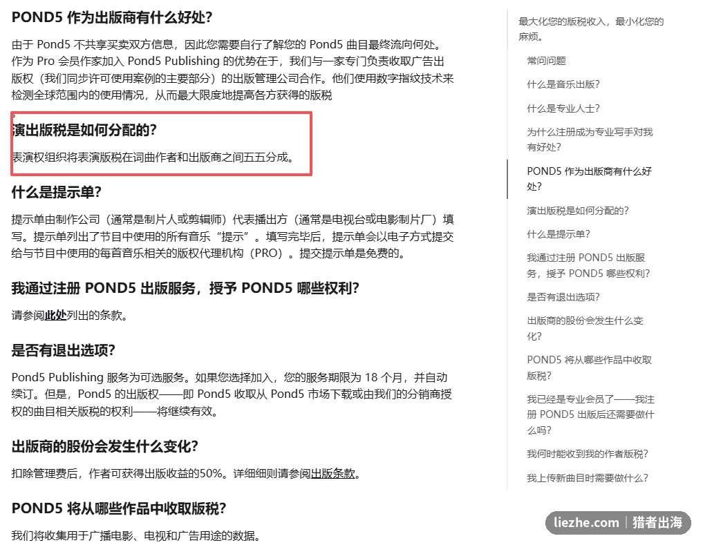 Pond5出版服务版税分成规则说明
