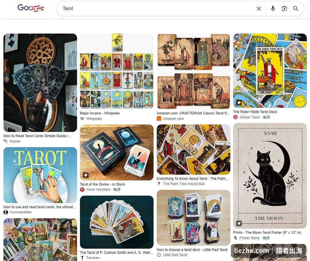 谷歌图片搜索Tarot塔罗牌
