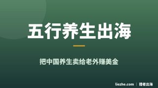 五行养生出海项目拆解：零基础靠英文内容站把中医养生卖给老外赚美金