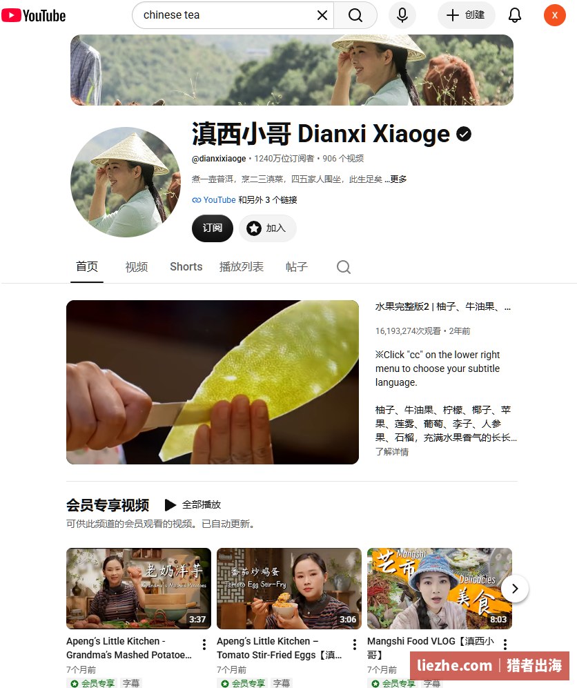 YouTube滇西小哥的茶文化内容