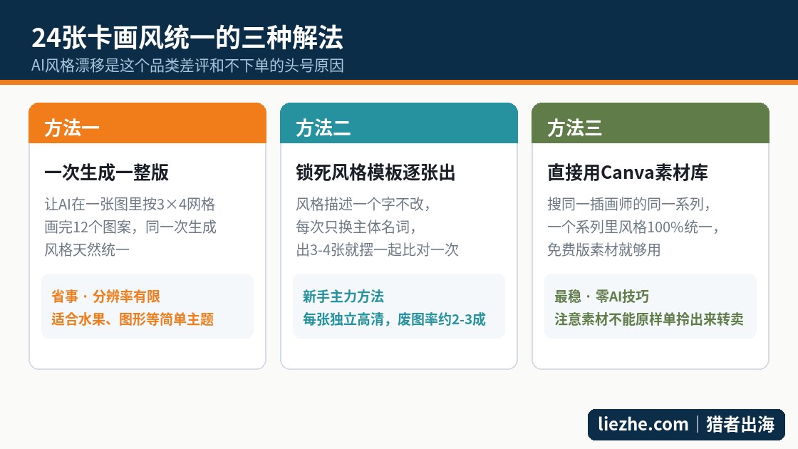 AI制作记忆配对卡画风统一的三种解法对比图