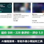 AI编程接单：帮老外做小网站和工具，一位Fiverr卖家起价88美金、228条评价