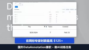 国外DataAnnotation兼职：做AI训练任务，官网标专家时薪最高125美元以上