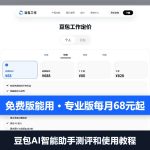 豆包AI智能助手测评和使用教程：免费版能用，专业版每月68元起