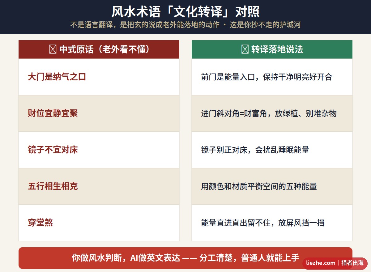 风水术语文化转译对照图