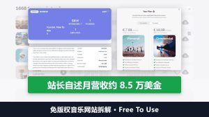 免版权音乐网站拆解:Free To Use站长自述月营收约8.5万美金