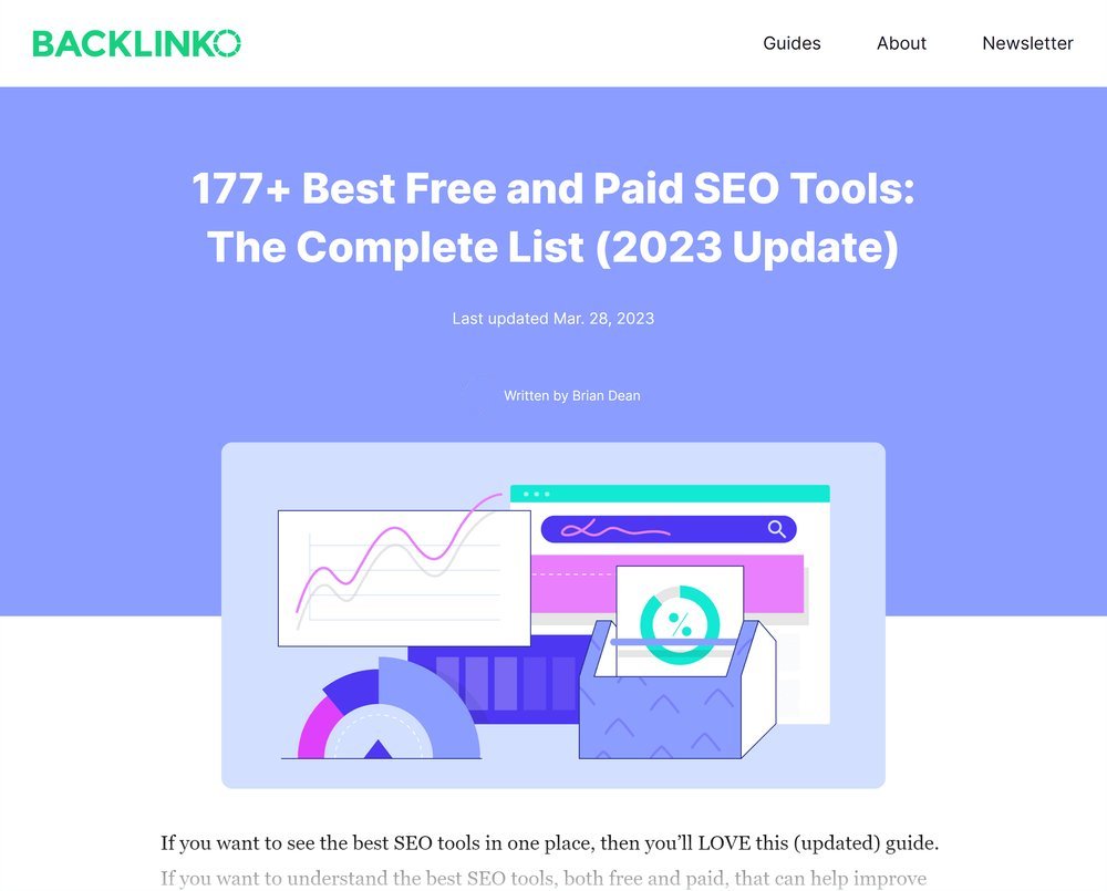 Backlinko 被合并掉的那篇 SEO 工具长清单文章,2023 年 3 月版