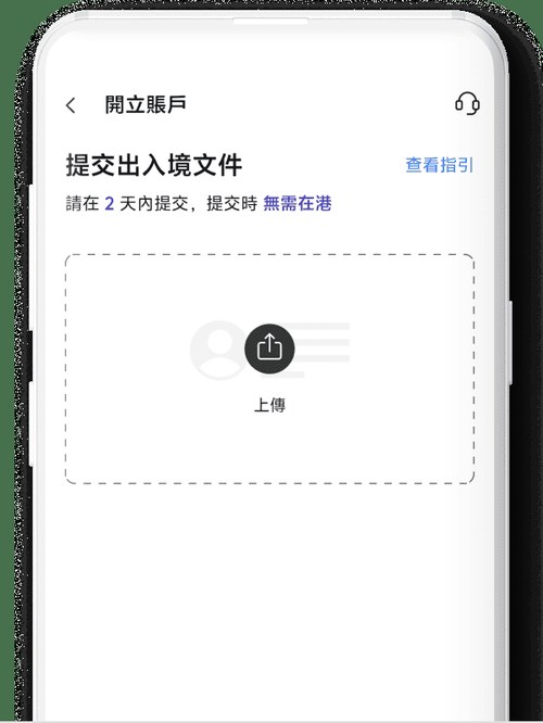 大象银行官网开户页展示的App流程图:提交出入境文件,请在2天内提交,提交时无需在港