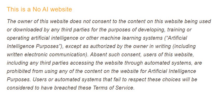 Red Ted Art的About页写着This is a No AI website