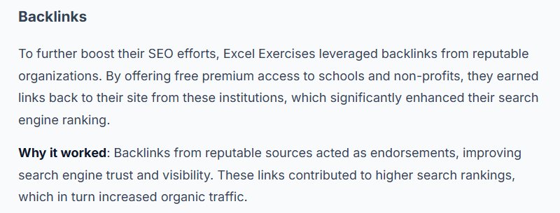 Excel Exercises采访里的外链做法:给学校和非营利送免费高级权限换回链接