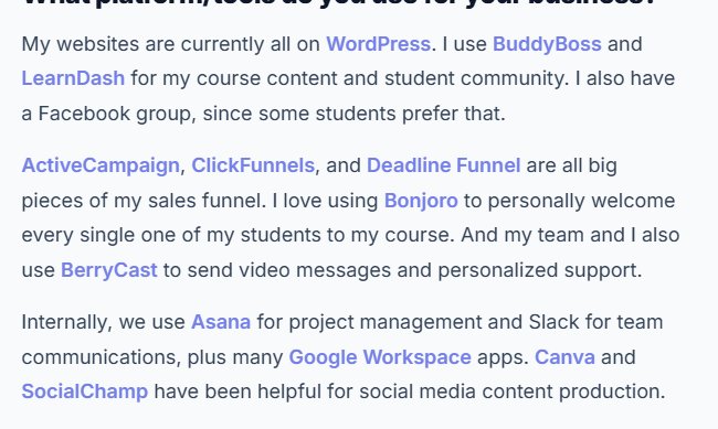 Jacques 2022年用的工具：WordPress、LearnDash、BuddyBoss、ActiveCampaign、ClickFunnels、Deadline Funnel