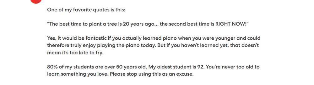 Piano In 21 Days官网FAQ：80%的学员超过50岁，年纪最大的92岁