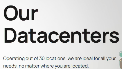 GreenCloud官网数据中心页：Our Datacenters，Operating out of 30 locations