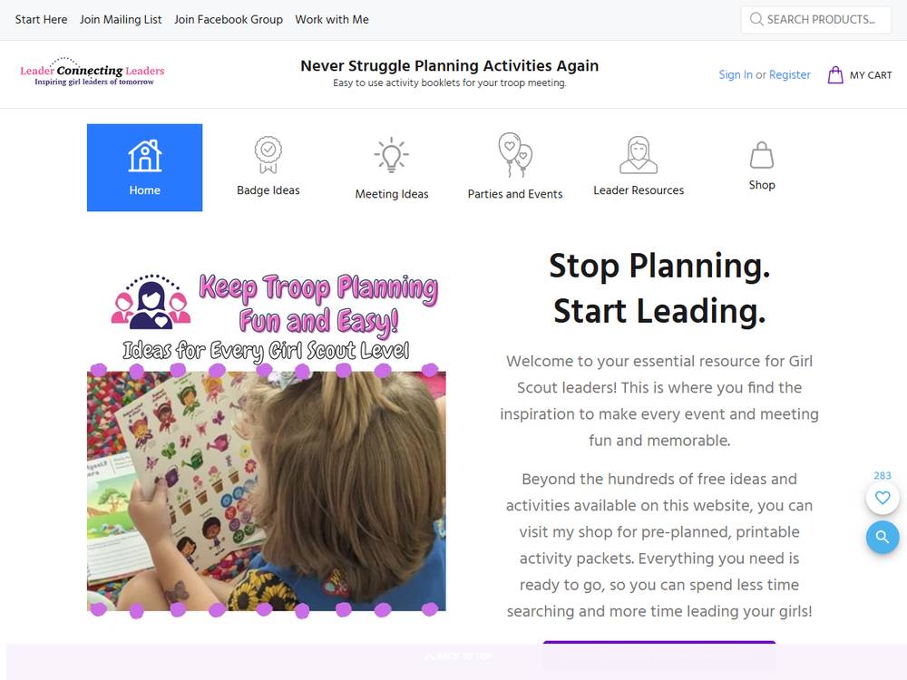 Leader Connecting Leaders首页：Stop Planning. Start Leading.