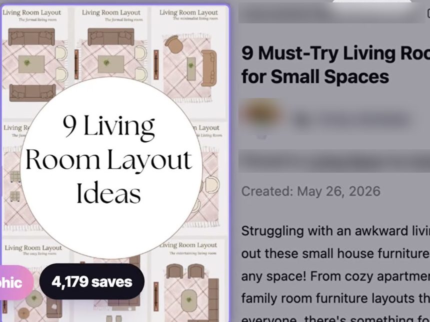 保存4179次的9 Living Room Layout Ideas客厅布局图Pin