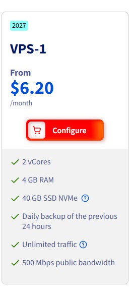 OVHcloud加拿大站VPS-1价格卡:From 6.20每月,2核4GB内存,40GB NVMe,每日备份,不限流量,500Mbps带宽