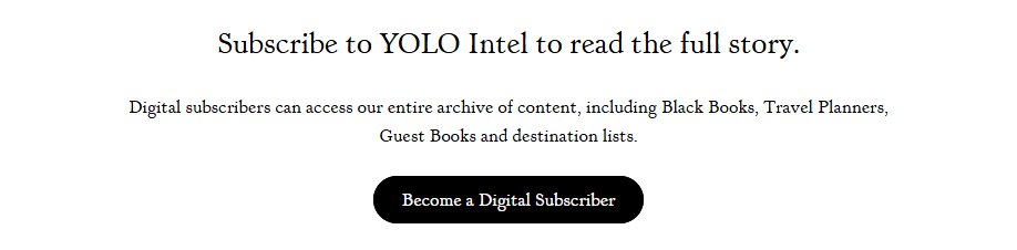 Yolo Intel城市指南文末的付费墙:订阅数字版才能读全文