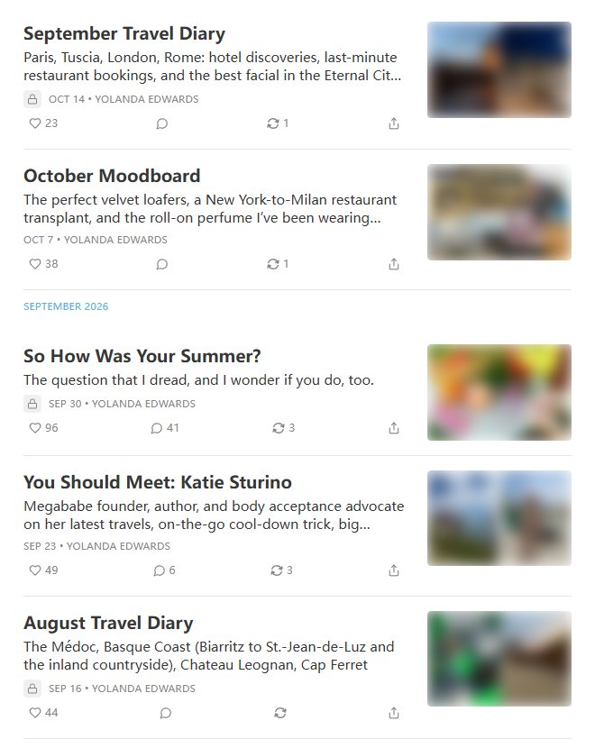 Club Yolo存档列表:带锁的Travel Diary是付费帖,Moodboard是免费帖