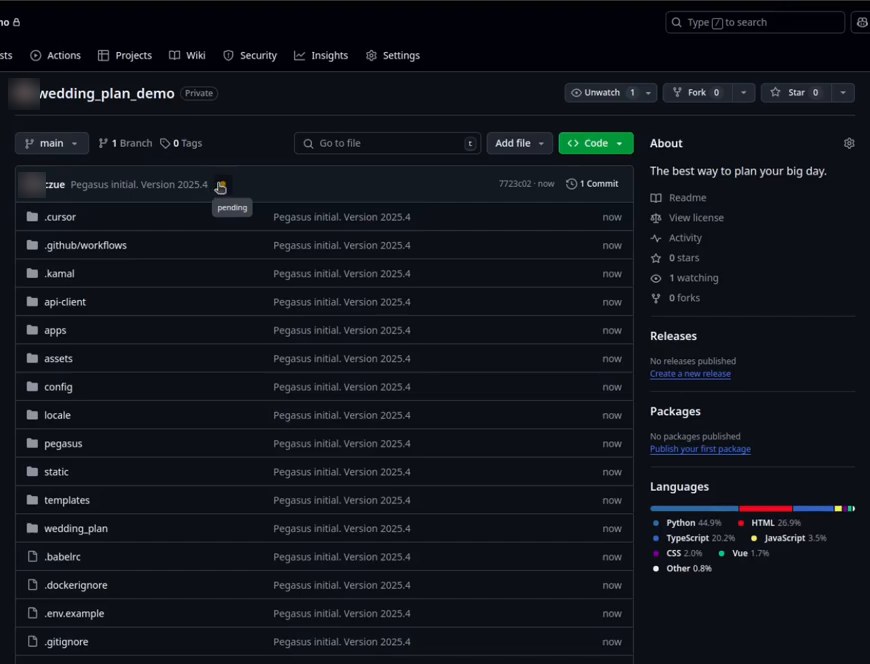 用SaaS Pegasus生成的私有GitHub仓库,带.cursor、.github/workflows、apps等目录