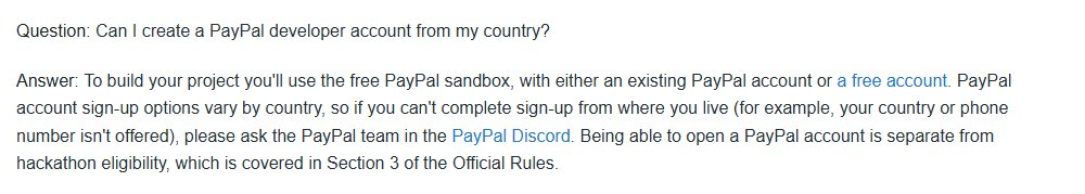PayPal AI黑客松官方FAQ,Can I create a PayPal developer account from my country的回答