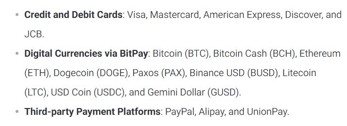 Vultr付款方式文档:信用卡借记卡Visa、Mastercard、American Express、Discover、JCB,BitPay加密货币,第三方PayPal、Alipay、UnionPay