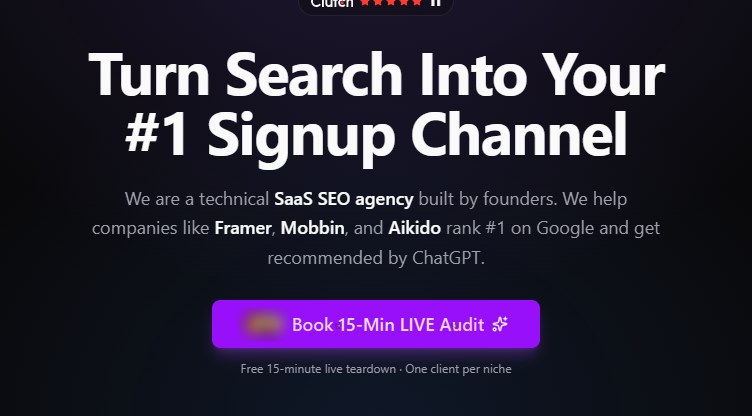 MagicSpace官网首页:Turn Search Into Your #1 Signup Channel,给SaaS做技术SEO,免费15分钟现场诊断、一个细分行业只接一家