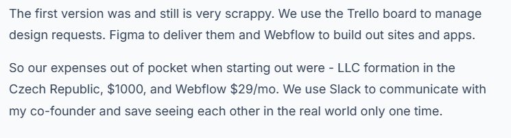 采访原文:Trello管需求、Figma交付、Webflow做站,捷克注册公司1000美金、Webflow每月29美金