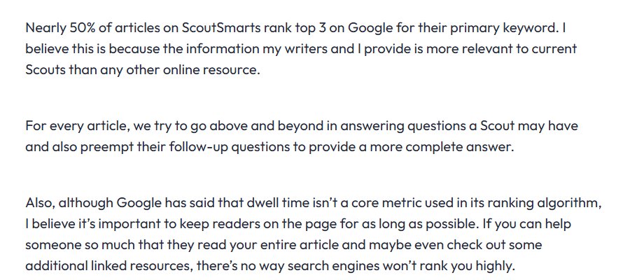 ScoutSmarts站长采访原文:近50%文章的主关键词在谷歌排前三