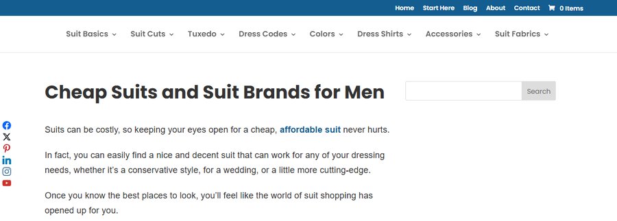 Suits Expert的便宜西装品牌文章Cheap Suits and Suit Brands for Men