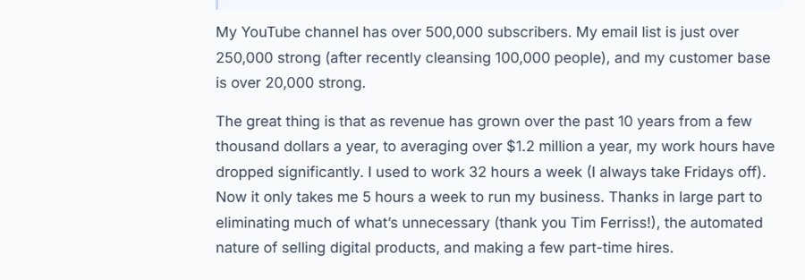 站长2020年自述:YouTube订阅50万以上、邮件列表25万、客户2万以上,每周工作从32小时降到5小时