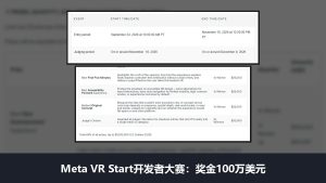 Meta VR Start开发者大赛：奖金100万美元，11月18日截止