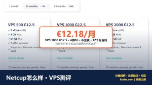 Netcup怎么样?德国VPS测评:4核8G每月12.18欧,注册流程和付款