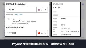 Payoneer怎么提现到国内银行卡：手续费1.2%–4%，1到3个工作日到账