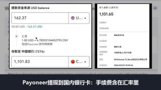 Payoneer怎么提现到国内银行卡：手续费1.2%–4%，1到3个工作日到账