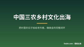 中国三农乡村文化出海：一个YouTube频道怎么把村里的日子拍给老外看、赚美金